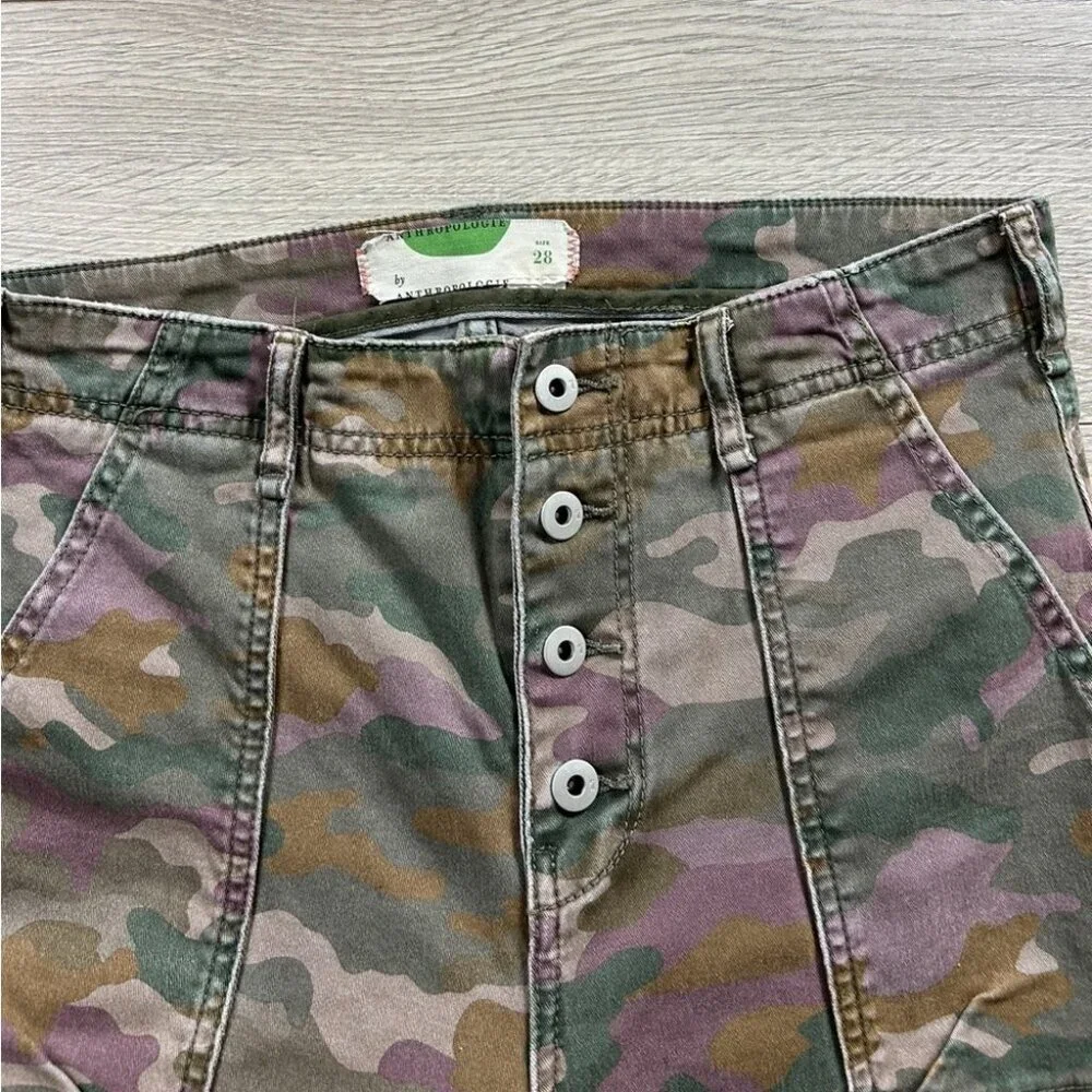 Anthropologie Slim Camo Button Fly Jefferson Utility Pants